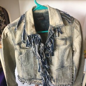 Hand embellished and painted jean jacket